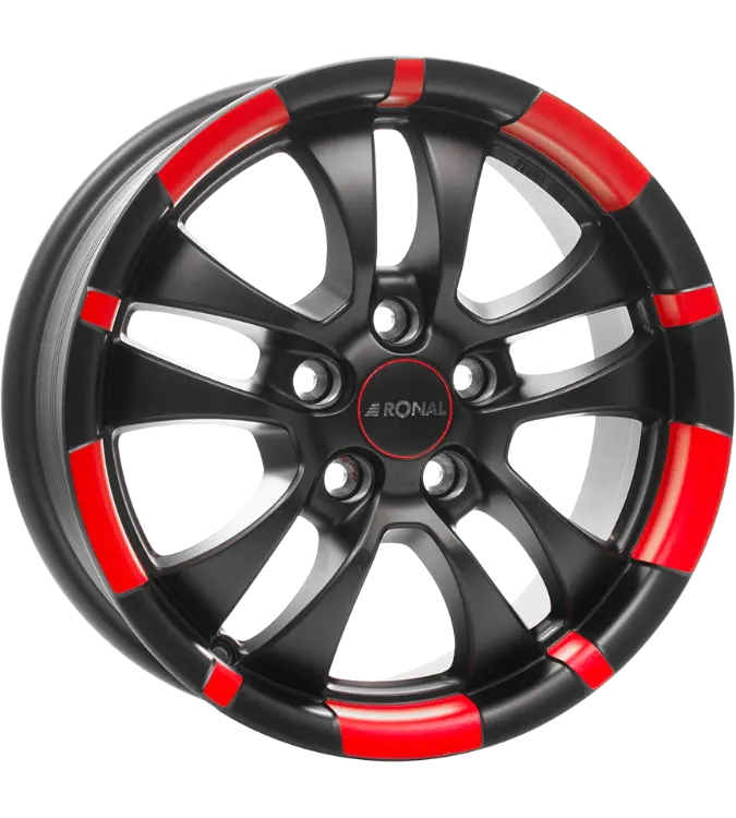 Ronal R59 Jetblack - Red 7,00x16 5x108,00 ET35,00