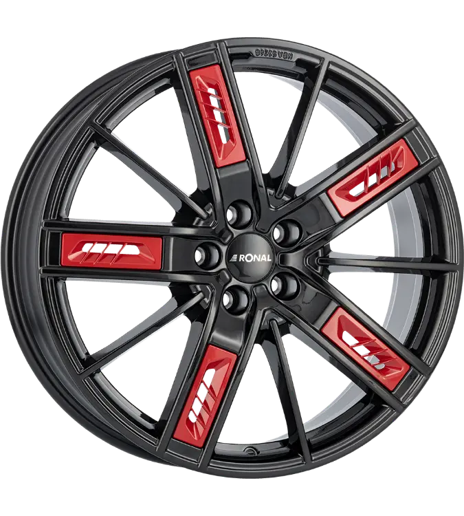 Ronal R67 Jetblack Red 8,00x18 5x112,00 ET40,00