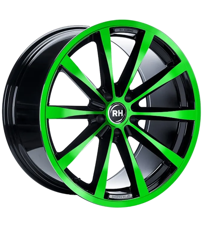 RH Alurad GT Rad Black Polished Green 10,50x21 5x120,00 ET40,00