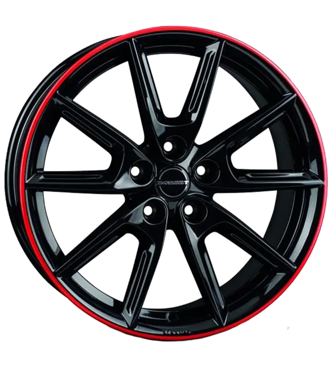 Borbet LX18 black glossy rim red 8,00x18 5x112,00 ET48,00